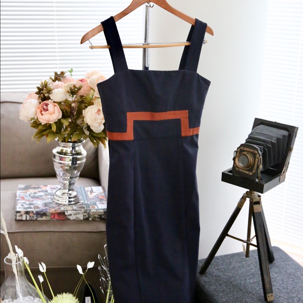 DVF Contrast Midi Dress